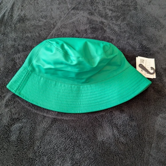 Zara Green Water Repellent Bucket Hat Rain Hat Indie Sleaze Acubi Gorpcore Small - Picture 7 of 8